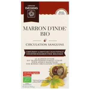 DAYANG PLANTE UNITAIRE BIO MARRON D'INDE Gélule, complément alimentaire à base de marron d'Inde, bt 30