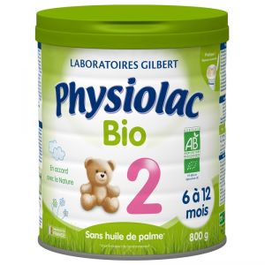 Physiolac - Lait 2ème âge Physiolac 2 - 6 à 12 mois BIO - pot 800 g