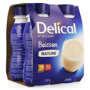 DELICAL BOISSON LACTEE HP HC Denrée alimentaire destinée à des fins médicales spéciales, nature, 200 ml x 4