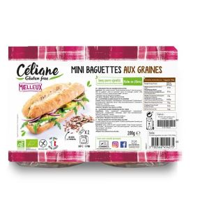 Celiane Petites baguettes Lin brun et Tournesol BIO - 2 x 100 g