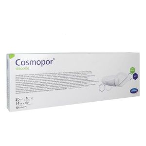 COSMOPOR SILICONE Pansement hydrocellulaire mince, autoadhérent, siliconé, stérile, 35 cm x 10 cm (ref. 90110), bt 10