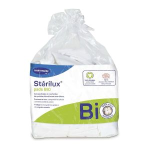 Sterilux Pads Bio Rectangle De Coton Blanc 7,5*9,5 Cm 160