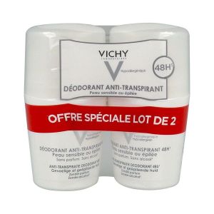 VICHY DEODORANT ANTITRANSPIRANT 48 H BILLE Roll'on déodorant antitranspirant 48 H, fl 50 ml x 2