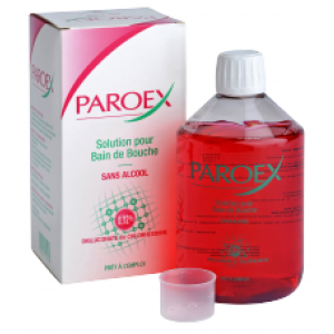 PAROEX 0,12 POUR CENT SOLUTION POUR BAIN DE BOUCHE 1 flacon(s) polytéréphtalate (PET) de 500 ml
