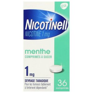 Nicotinell Menthe 1 Mg (Nicotine) Comprime A Sucer Comprimes A Sucer Sous Plaquettes Thermoformees (Aluminium-Pvc/Pe/Pvdc/Pe/Pvc/) B/36