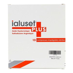 Ialuset Plus 10Cmx10Xm Acide Hyaluronique+Sulfadiazine Argentique Compresse Bt 10