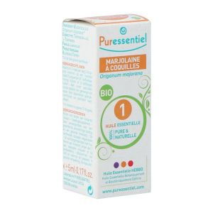 PURESSENTIEL HUILE ESSENTIELLE BIO COMPLEMENT ALIMENTAIRE Complément alimentaire, huile essentielle de marjolaine à coquilles HEBBD, fl 5 ml