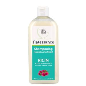 Natessance Shampoing réparateur fortifiant ricin & kératine végétale sans sulfate - Flacon 500 ml