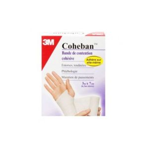 Coheban Cohesive Extensible Blanche 7Cm*3M Bande 1