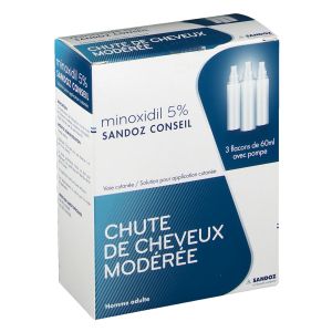 Minoxidil Sandoz Conseil 5 % Solution Pour Application Cutanee B/180