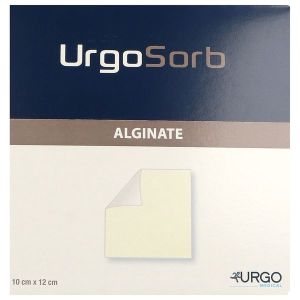 URGOSORB Pansement d'alginate et carboxymethylcellulose pour plaie très exsudative, 10 cm x 12 cm (ref. 552142), bt 10
