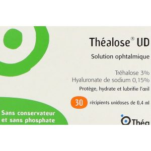 THEALOSE UD SOLUTION STERILE A USAGE OPHTALMIQUE DOSE UNITAIRE 0,4 ML BT 30