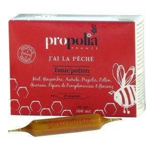 Propolia Tonic'potion propolis, miel, gingembre, acérola & pollen - 10 ampoules