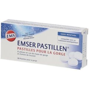 EMSER PASTILLE SANS MENTHOL Pastille à sucer, dispositif médical à base de sels minéraux, bt 30