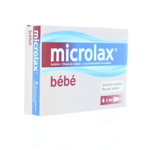 Microlax sorbitol citrate et laurilsulfoacetate de sodium boîte de 4  récipients unidoses - Médicament conseil - Pharmacie Prado Mermoz