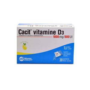 Cacit Vitamine D3 1 000 Mg/880 Ui (Carbonate De Calcium Cholecalciferol) Granules Effervescents Pour Solution Buvable 8 G En Sachets B/30