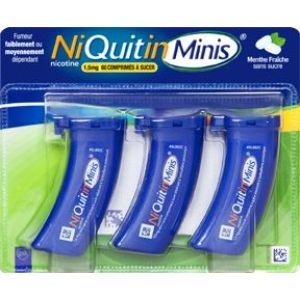 Niquitinminis Menthe Fraiche 1,5 Mg Sans Sucre (Nicotine) Comprimes A Sucer Edulcores A L'Acesulfame Potassique Comprimes En Tube (Polypropylene) B/60