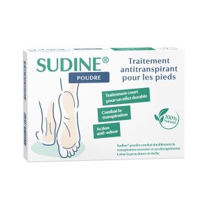 Sudine Poudre - Traitement anti-transpirant pour les pieds - Boites de 6 sachets doubles