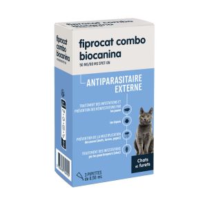 FIPROCAT COMBO BIOCANINA 50MG/60MG SPOT-ON POUR CHATS ET FURETS PIPETTE 0,5 ML 3
