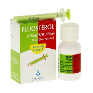 Fluosterol 0,25 Mg/800 Ui/Dose (Fluor Cholecalciferol) Solution Buvable 22,5 Ml En Flacon Avec Seringue Pour Administration Orale