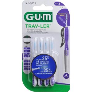 Gum trav-ler 1512 4 brossettes de voyage 1.2 mm