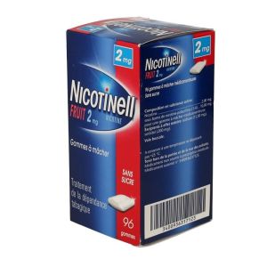 Nicotinell Fruit 2 Mg Sans Sucre (Nicotine) Gomme A Macher Medicamenteuse Gommes A Macher Sous Plaquettes Thermoformees (Pvc/Pvdc/Aluminium) B/96