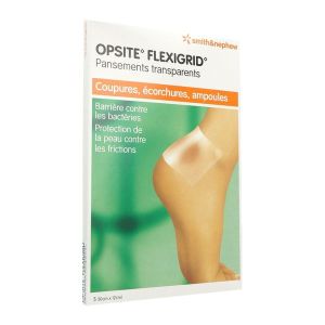 OPSITE FLEXIGRID Pansement adhésif stérile, avec système applicateur, 10 cm x 12 cm (ref. 66320334), pochette 5