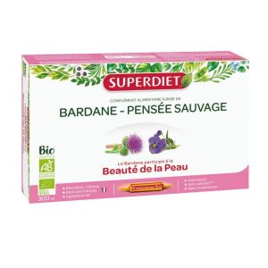 Superdiet Bardane/ Pensée Sauvage Bio - coffret 20 ampoules de 15 ml