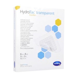 HYDROTAC TRANSPARENT COMFORT Pansement hydrogel, adhésif, stérile, 8 cm x 8 cm (ref. 685920), bt 10