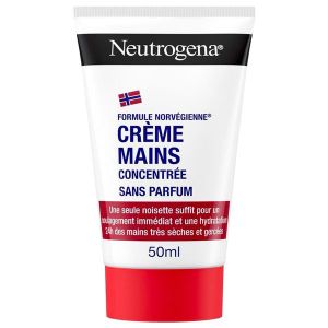 NEUTROGENA FORMULE NORVEGIENNE CREME MAINS APAISANTE SANS PARFUM Crème concentrée apaisante sans parfum pour les mains, formule norvégienne, tube 50 ml