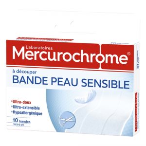 Mercurochrome Bande Peau Sensible X10