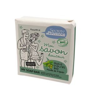 Secrets de provence Savon à l'huile d'Olive BIO parfum Feuille de figuier - emballage papier 100 g