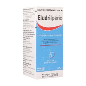 ELUDRILPERIO Solution pour bain de bouche 0,2 %, flacon 200 ml avec gobelet doseur