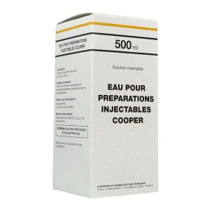 EAU POUR PREPARATIONS INJECTABLES COOPER Solution pour préparation injectable, boîte 1 flacon 500 ml