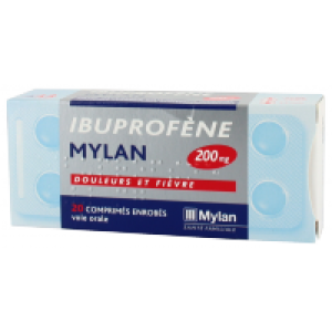 IBUPROFENE MYLAN 200 MG COMPRIME ENROBE B/20