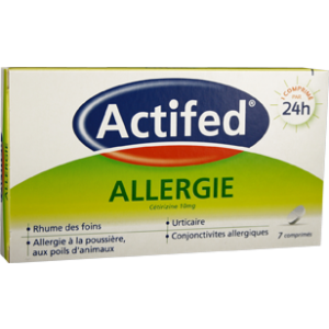 Actifed Allergie Cetirizine 10 Mg Comprime Pellicule Secable B/7