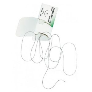 FILAPEAU Aiguillée sertie stérile, aiguille 3/8 de cercle, pointe triangulaire. n° 3, 2/0, aiguille