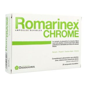 ROMARINEX CHROME Ampoule buvable, complément alimentaire à base de plantes et de chrome, bt 20