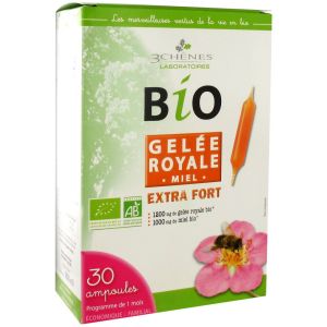 Les 3 Chênes BIO Gelée Royale Extra Fort 30 Ampoules