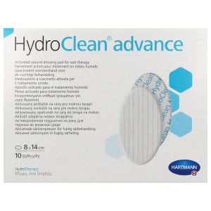HYDROCLEAN ADVANCE Pansement hydrogel irrigoabsorbant, prêt à l'emploi, ovale, 8 cm x 14 cm (ref. 6096742), bt 10