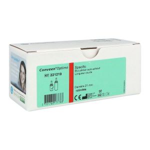 CONVEEN OPTIMA SPECIFIC 21MM Conveen® Optima Spécific - Boîte de 15 étuis péniens courts en polysiloxane - coques individuelles - diamètre 21 mm Référ