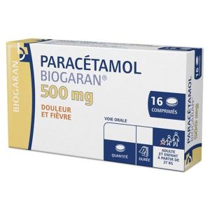 PARACETAMOL BIOGARAN Comprimé 500 mg, boîte 16