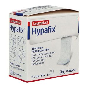 HYPAFIX Bande adhésive multiextensible, hypoallergénique, microporeuse, 5 m x 2,5 cm, rouleau (ref. 71942-00), unité