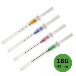Cathéter court INTROCAN® Safety - Sans Ailettes - 18G - 45 mm - VERT - L'unité