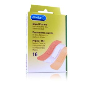 Alvita Pansements Assortis : 8Pans Lav 19*72Mm+6Pans Tissu 19*72Mm+2Pans Transp19*72Mm 16