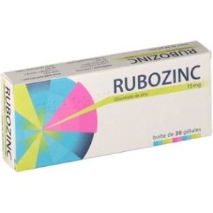 RUBOZINC 15 mg (gluconate de zinc) gélules B/30