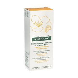 KLORANE CREME DEPILATOIRE APAISANTE VISAGE ET ZONES SENSIBLES Crème dépilatoire apaisante à l'amande douce, tube 75 ml