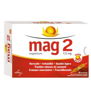 Mag 2 Sans Sucre 122 Mg Solution Buvable En Ampoule Edulcoree A La Saccharine Sodique B/30
