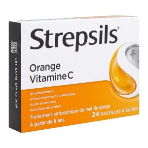 STREPSILS ORANGE VITAMINE C PASTILLE B/24