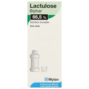 LACTULOSE VIATRIS Solution buvable 66,5 %, flacon 200 ml avec gobelet-doseur